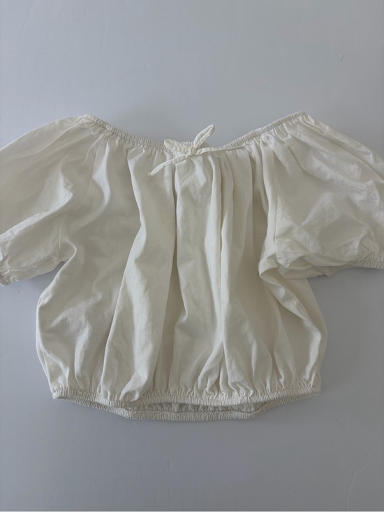 Zara Other - Zara Girls White Boho Peasant Blouse Slightly Cropped With Elastic Hem 11-12Y